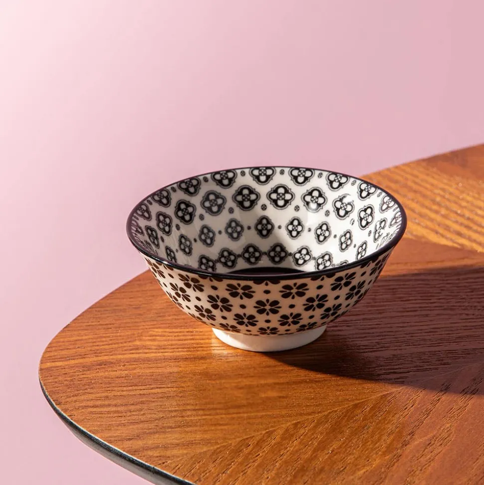 KSP Oishi 'Flower Burst' Stoneware Dip Bowl (Black)