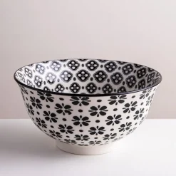 KSP Oishi 'Flower Burst' Stoneware Bowl - Medium (Black)