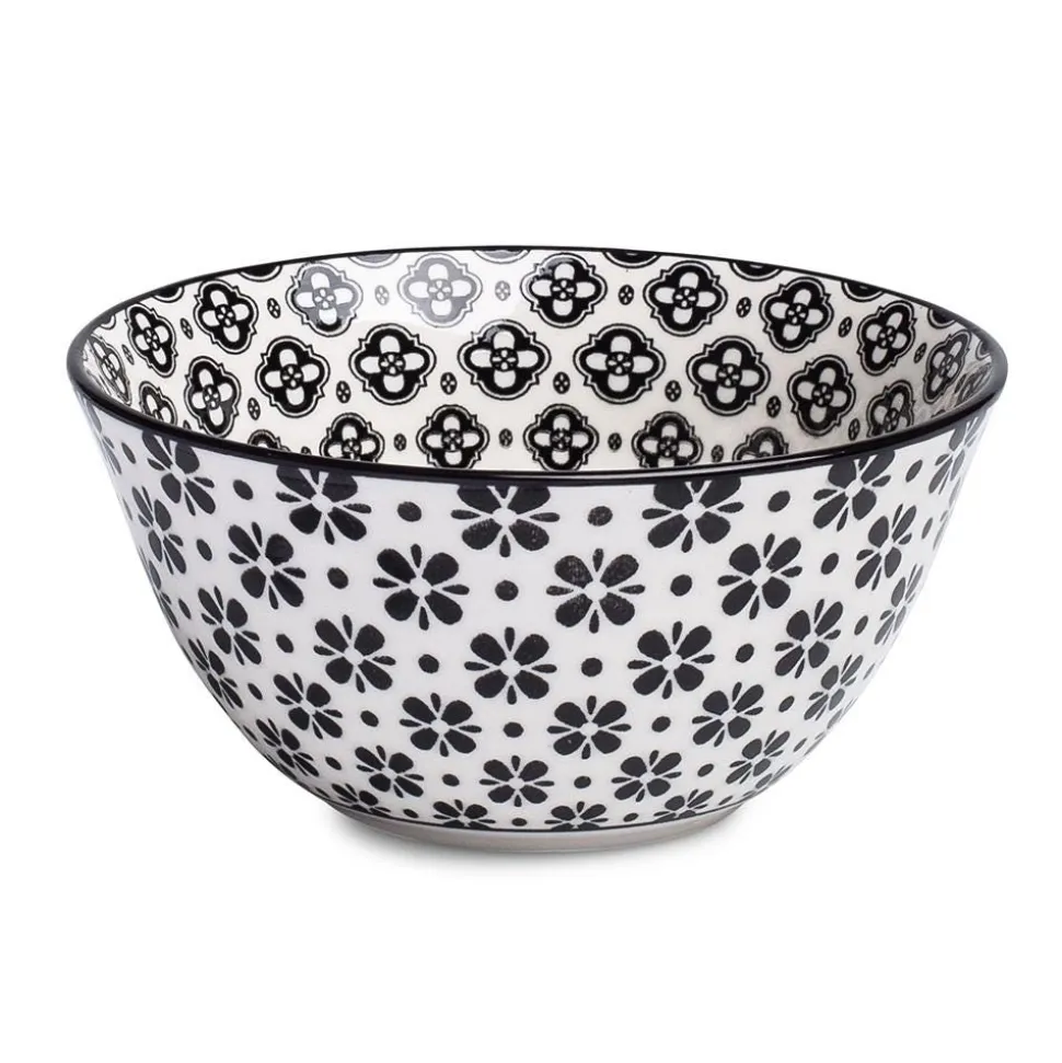 KSP Oishi 'Flower Burst' Stoneware Bowl - Small (Black)