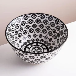 KSP Oishi 'Flower Burst' Stoneware Bowl - Small (Black)
