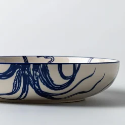 KSP Oishi 'Octopus' Stoneware Low Bowl (Navy/White)
