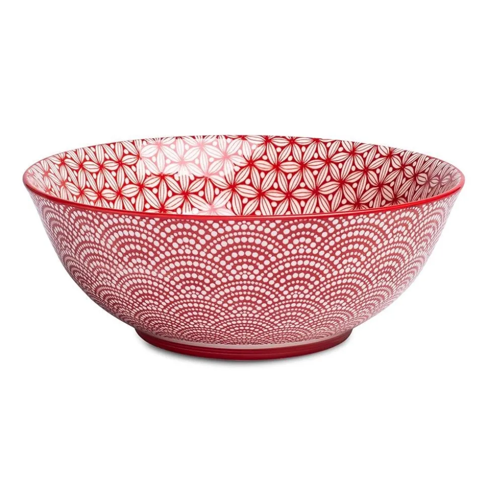 KSP Oishi 'Sakura' Stoneware Bowl - Large (Red)