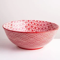 KSP Oishi 'Sakura' Stoneware Bowl - Large (Red)