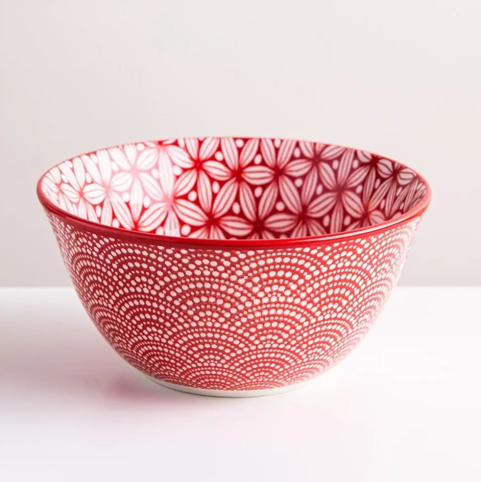 KSP Oishi 'Sakura' Stoneware Bowl - Small (Red)