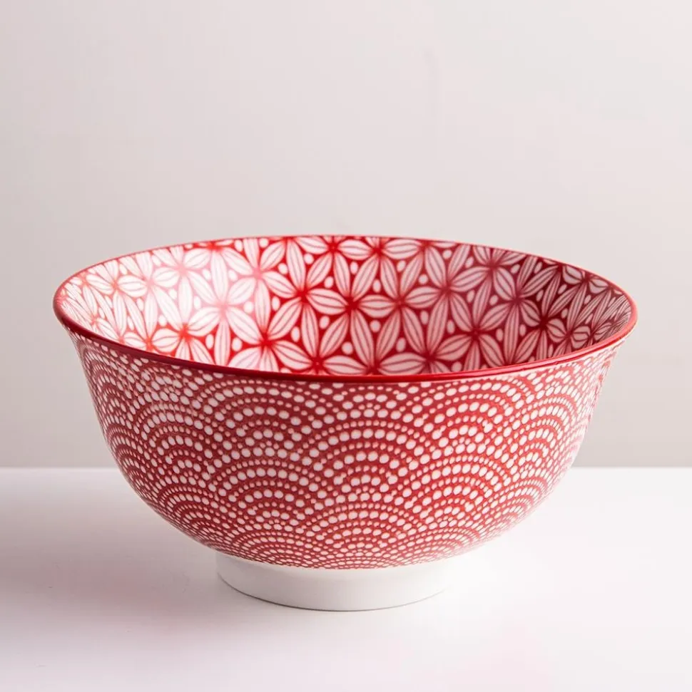 KSP Oishi 'Sakura' Stoneware Bowl - Medium (Red)