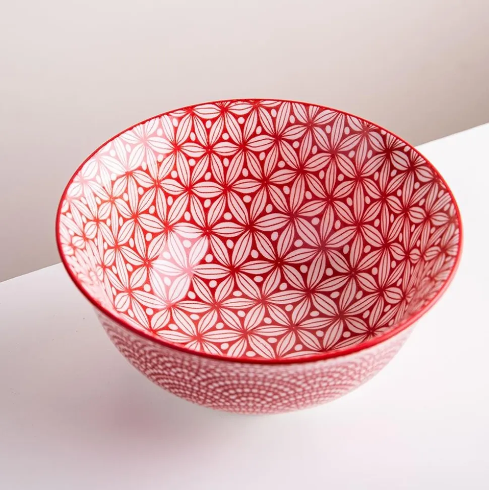 KSP Oishi 'Sakura' Stoneware Bowl - Medium (Red)
