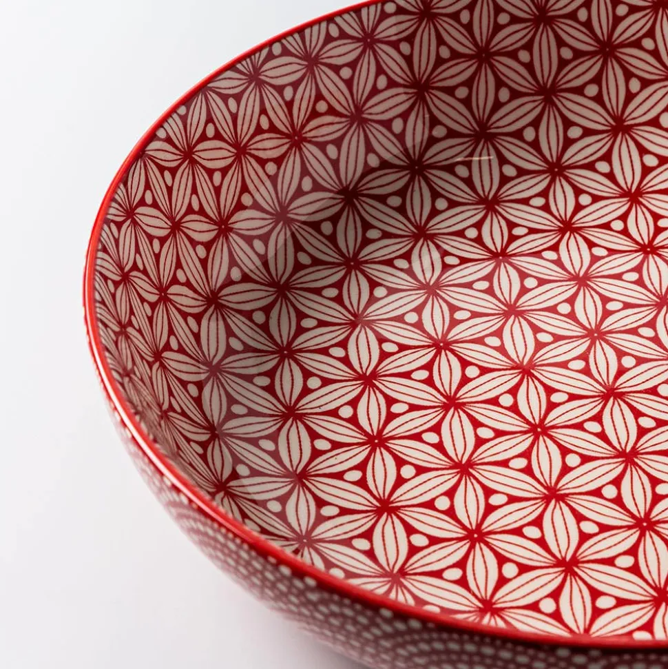 KSP Oishi 'Sakura' Stoneware Low Bowl (Red)