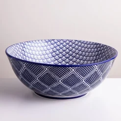 KSP Oishi 'Waves' Stoneware Bowl - Large (Navy)
