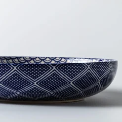 KSP Oishi 'Waves' Stoneware Low Bowl (Navy)