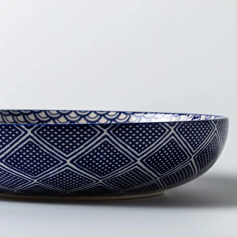 KSP Oishi 'Waves' Stoneware Low Bowl (Navy)