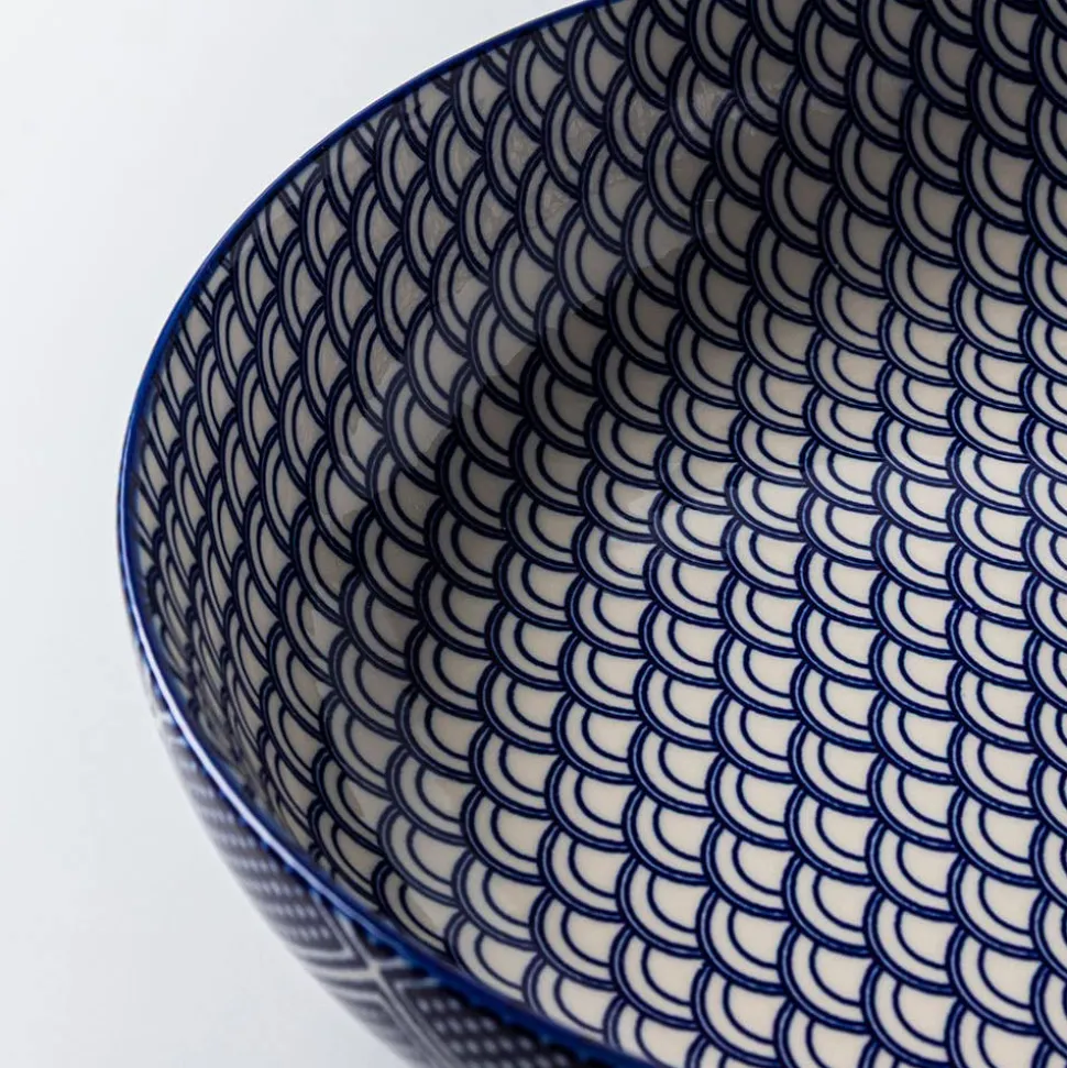 KSP Oishi 'Waves' Stoneware Low Bowl (Navy)