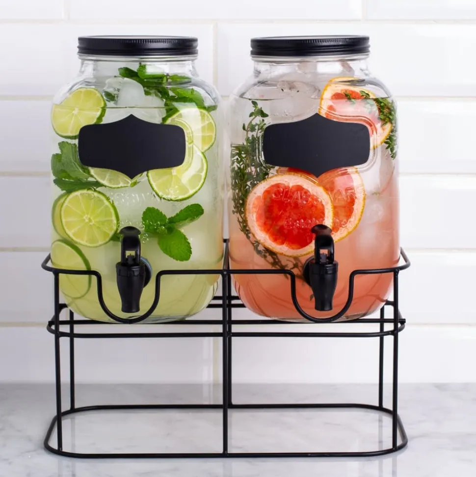 KSP Oldtyme 'Chalkboard' Beverage Dispenser Stand - Set of 2