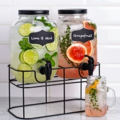 KSP Oldtyme 'Chalkboard' Beverage Dispenser Stand - Set of 2
