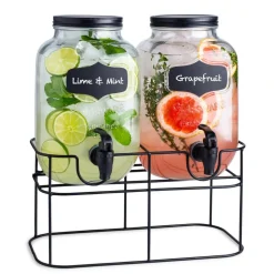 KSP Oldtyme 'Chalkboard' Beverage Dispenser Stand - Set of 2