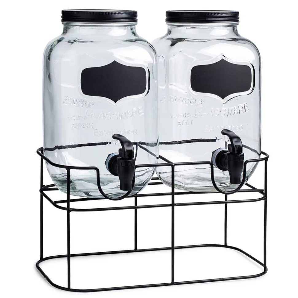 KSP Oldtyme 'Chalkboard' Beverage Dispenser Stand - Set of 2