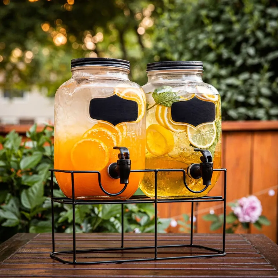 KSP Oldtyme 'Chalkboard' Beverage Dispenser Stand - Set of 2