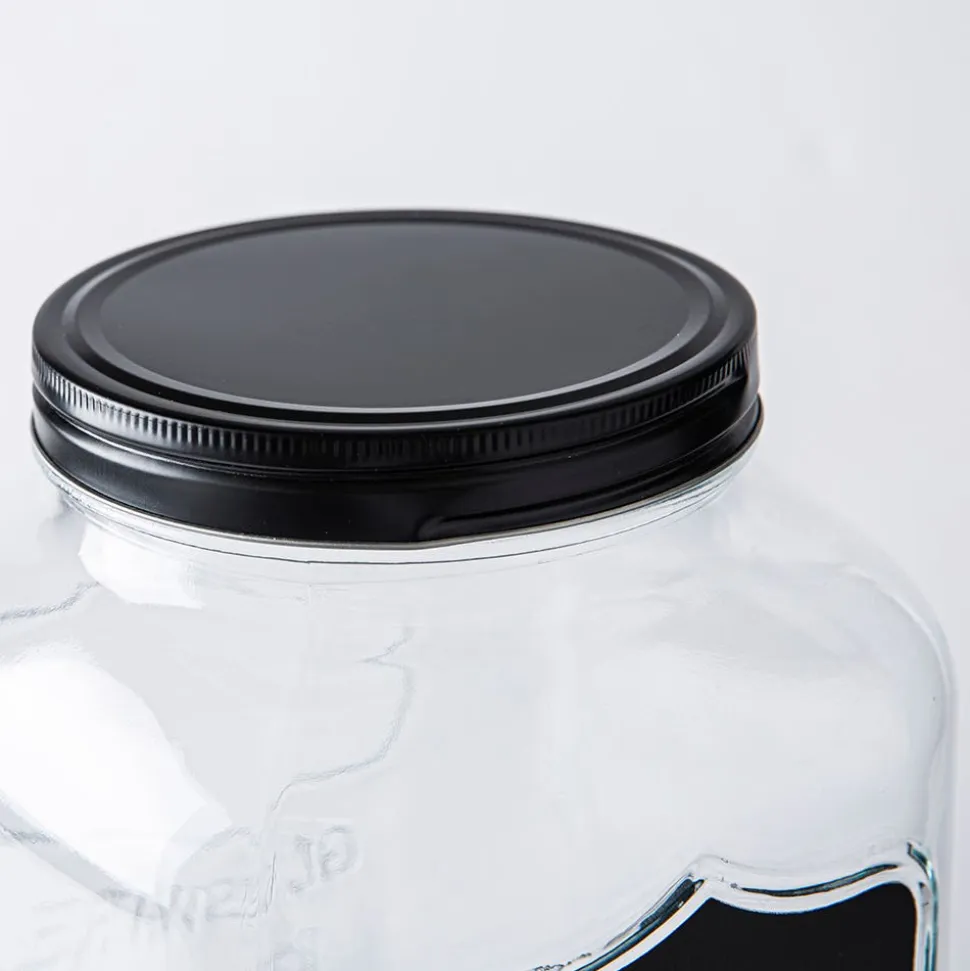 KSP Oldtyme 'Chalkboard' Beverage Dispenser with Stand (Clear/Black)