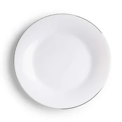 KSP Opal 'Banded' Glass Side Plate (White/Silver)