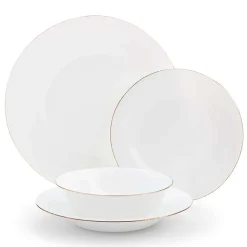 KSP Opal 'Banded' Glass Side Plate (White/Gold)