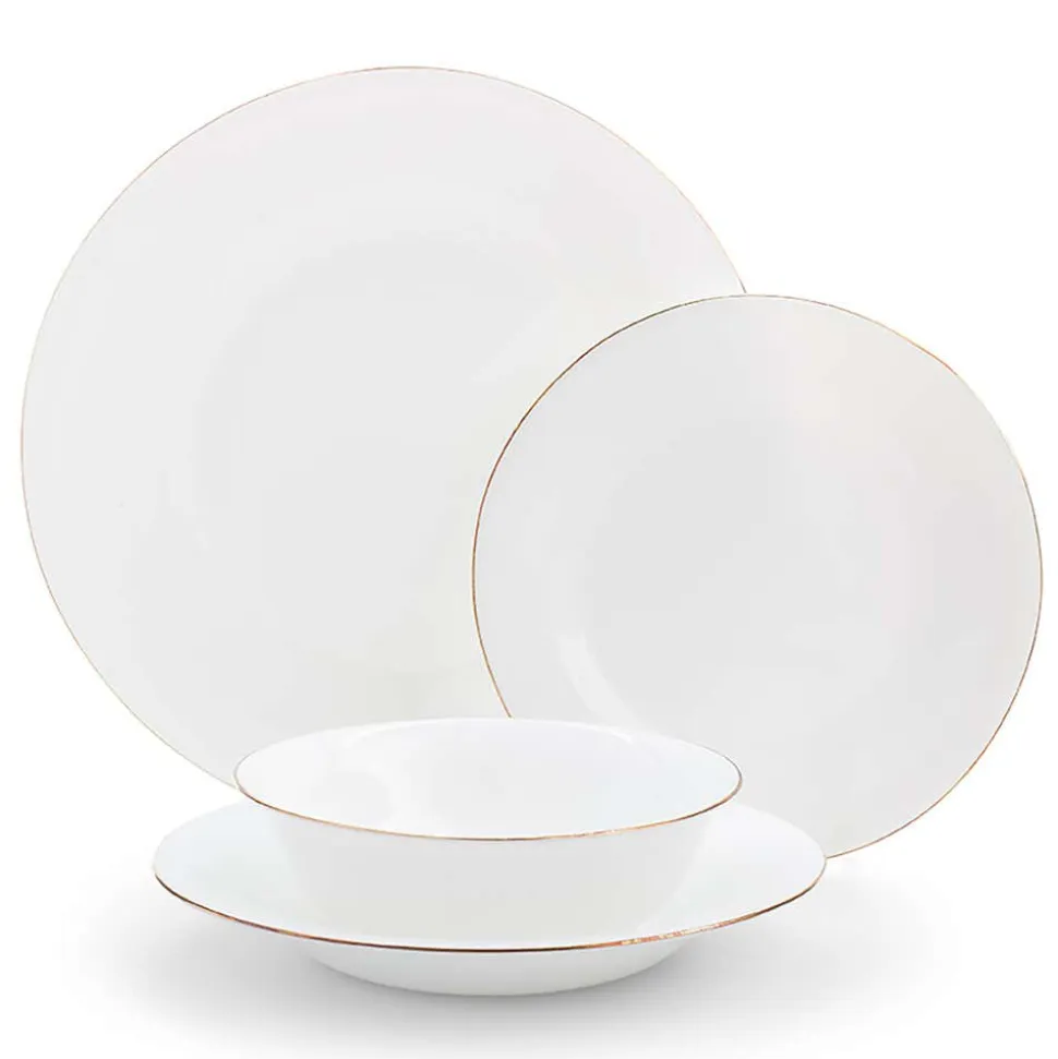 KSP Opal 'Banded' Glass Side Plate (White/Gold)