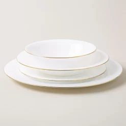 KSP Opal 'Banded' Glass Side Plate (White/Gold)