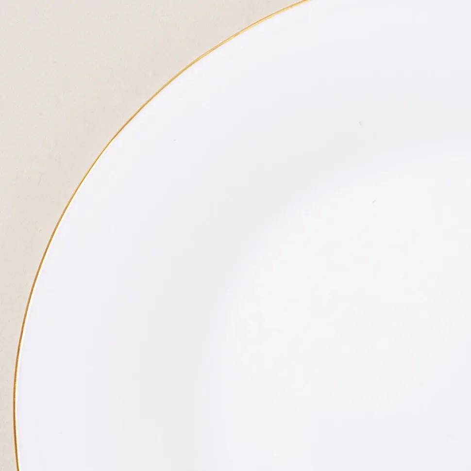 KSP Opal 'Banded' Glass Side Plate (White/Gold)