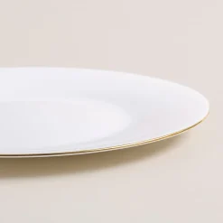 KSP Opal 'Banded' Glass Side Plate (White/Gold)