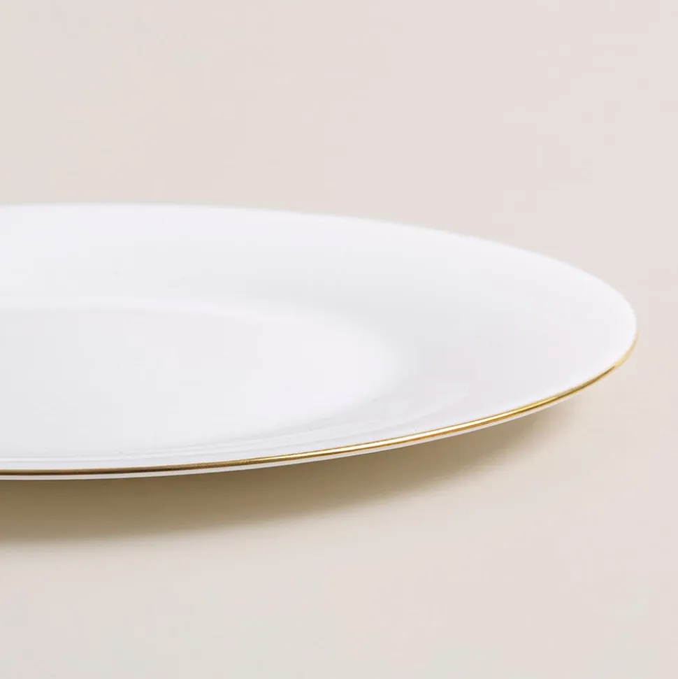 KSP Opal 'Banded' Glass Side Plate (White/Gold)