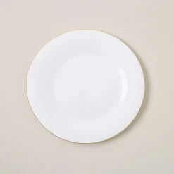 KSP Opal 'Banded' Glass Side Plate (White/Gold)