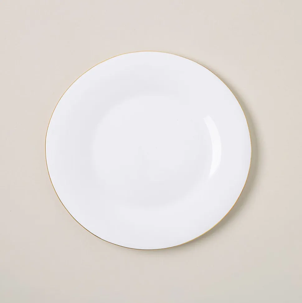 KSP Opal 'Banded' Glass Side Plate (White/Gold)