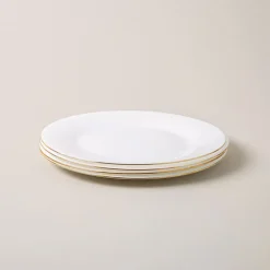 KSP Opal 'Banded' Glass Side Plate (White/Gold)