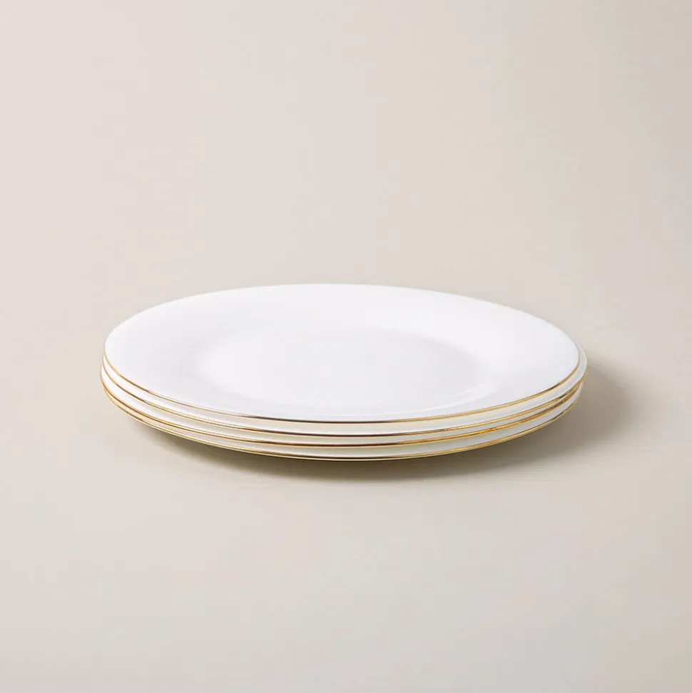 KSP Opal 'Banded' Glass Side Plate (White/Gold)