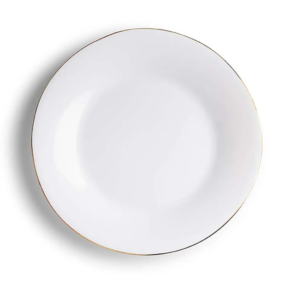 KSP Opal 'Banded' Glass Side Plate (White/Gold)