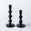 KSP Orbital Resin Taper Candleholder - Set of 2 (Black)