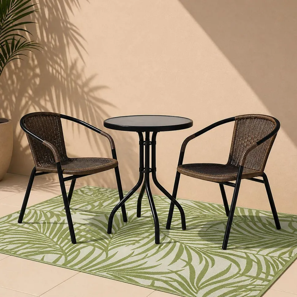 KSP Outdoor 'Cabarete Fern' All Season Mat 9' x 12' (Ivory/Green)