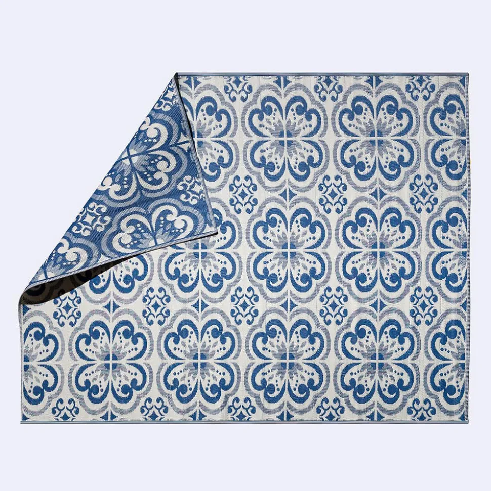 KSP Outdoor 'Mykonos' All Season Mat 9' x 12' (Blue/White)