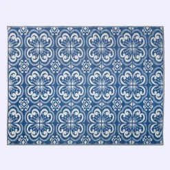 KSP Outdoor 'Mykonos' All Season Mat 9' x 12' (Blue/White)