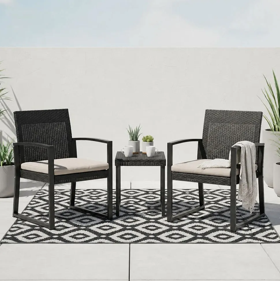 KSP Outdoor 'Selos' All Season Mat 6' x 9' (Ivory/Black)