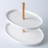 KSP Parisian 2-Tier Oblong Porc. Serv. Dish (White)