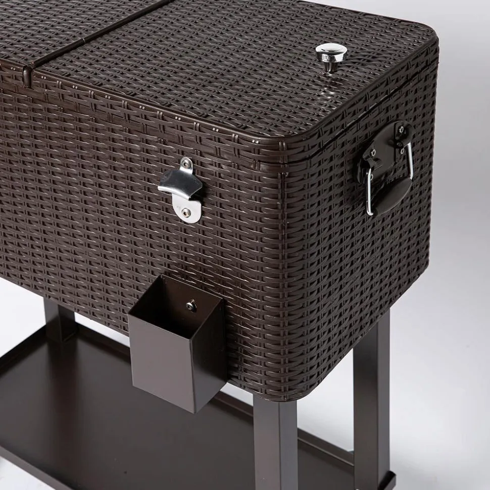 KSP Patio '80 Qt' Cooler Chest with Wheels (Brown)