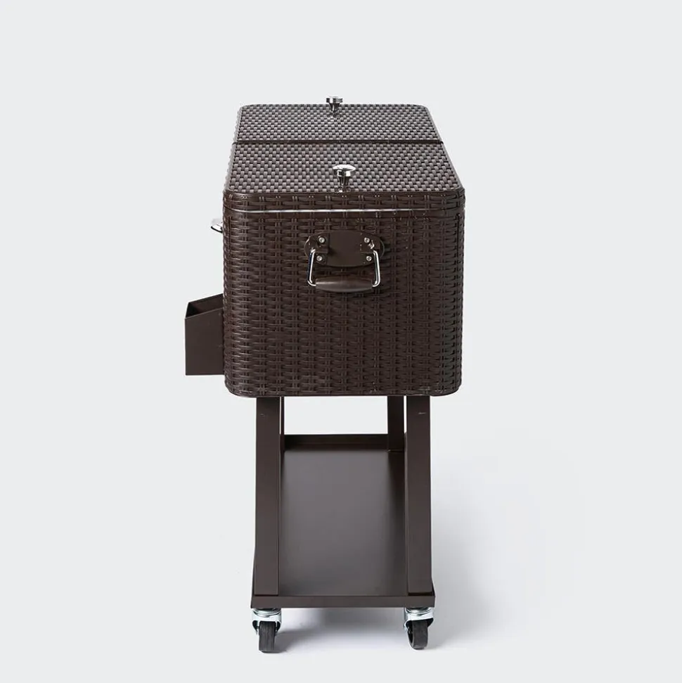 KSP Patio '80 Qt' Cooler Chest with Wheels (Brown)