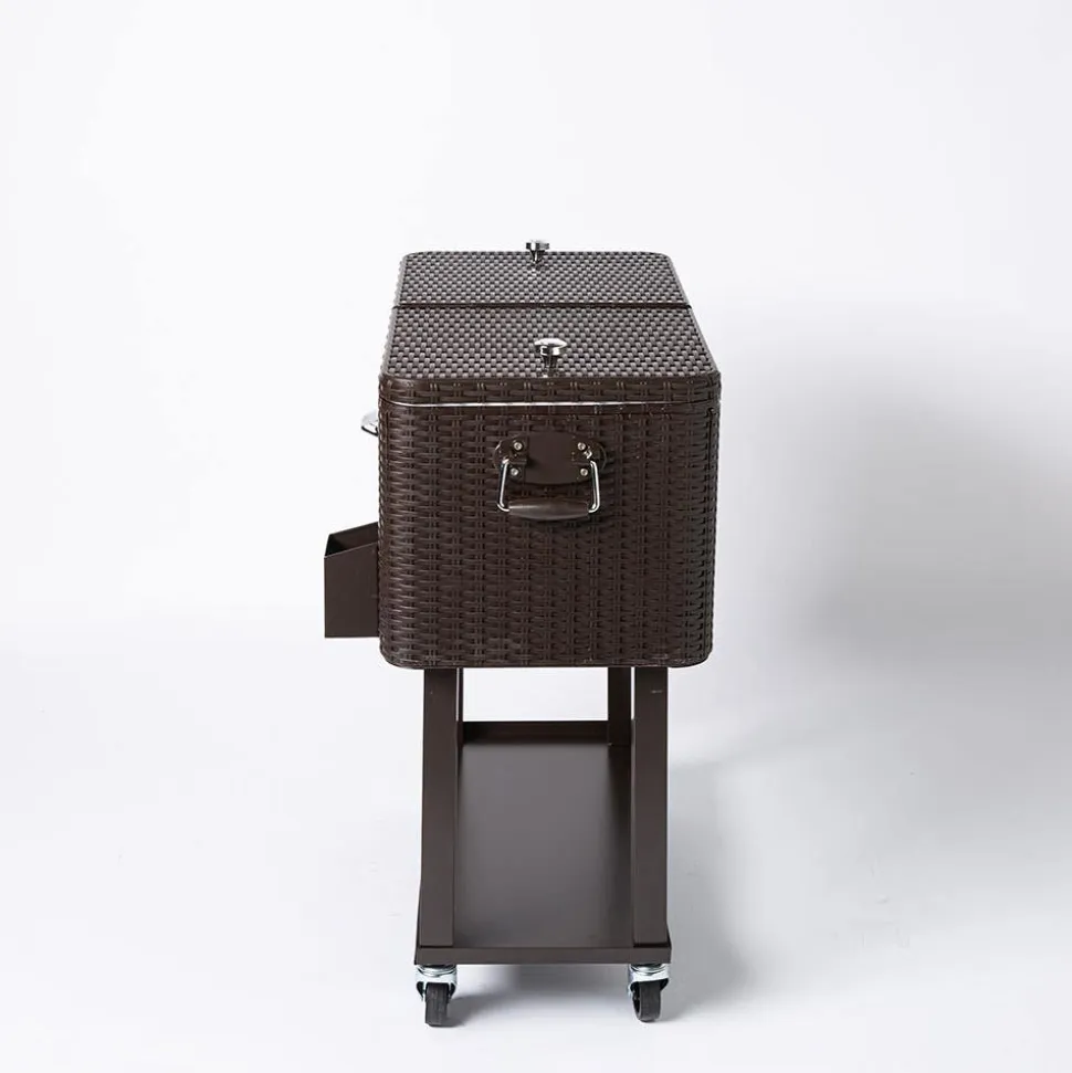 KSP Patio '80 Qt' Cooler Chest with Wheels (Brown)
