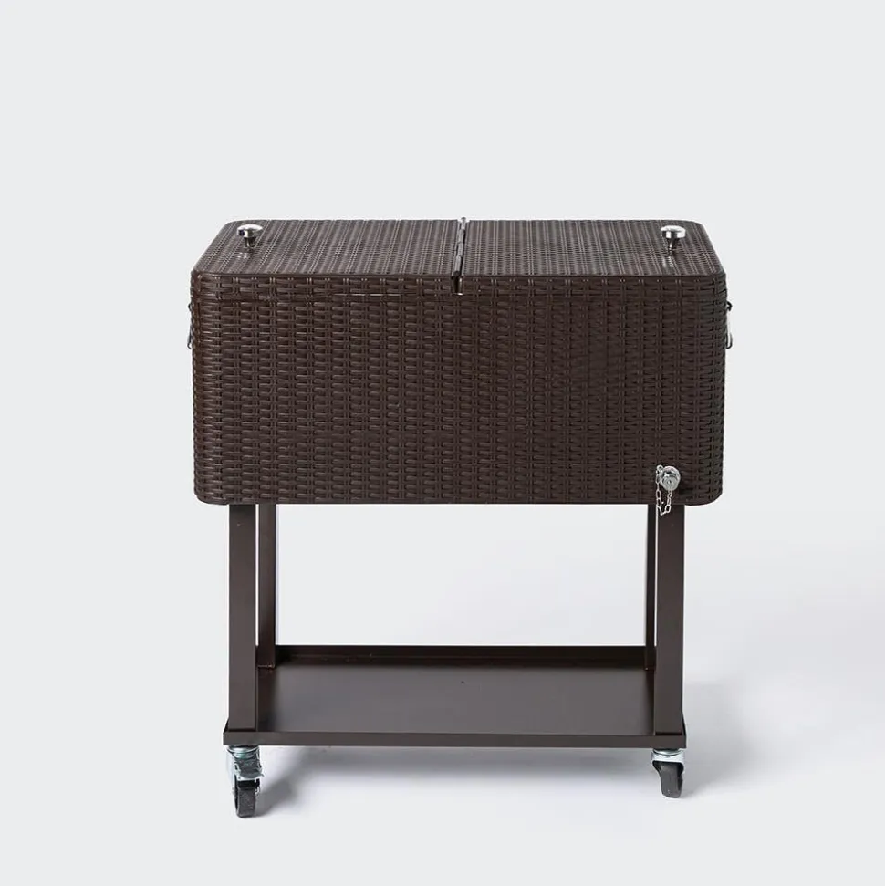 KSP Patio '80 Qt' Cooler Chest with Wheels (Brown)