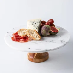 KSP Pavlova Marble Cake Stand with Wood Base (Marble)