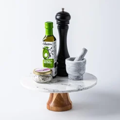 KSP Pavlova Marble Cake Stand with Wood Base (Marble)