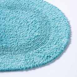 KSP Plush Oval Cotton Bathmat Reversible (Capri Blue)