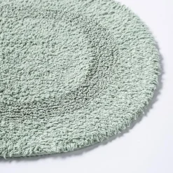 KSP Plush Oval Cotton Bathmat Reversible (Smoke Green)