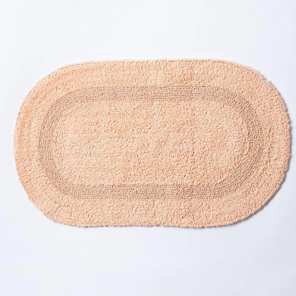 KSP Plush Oval Cotton Bathmat Reversible (Peach)