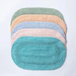 KSP Plush Oval Cotton Bathmat Reversible (Peach)