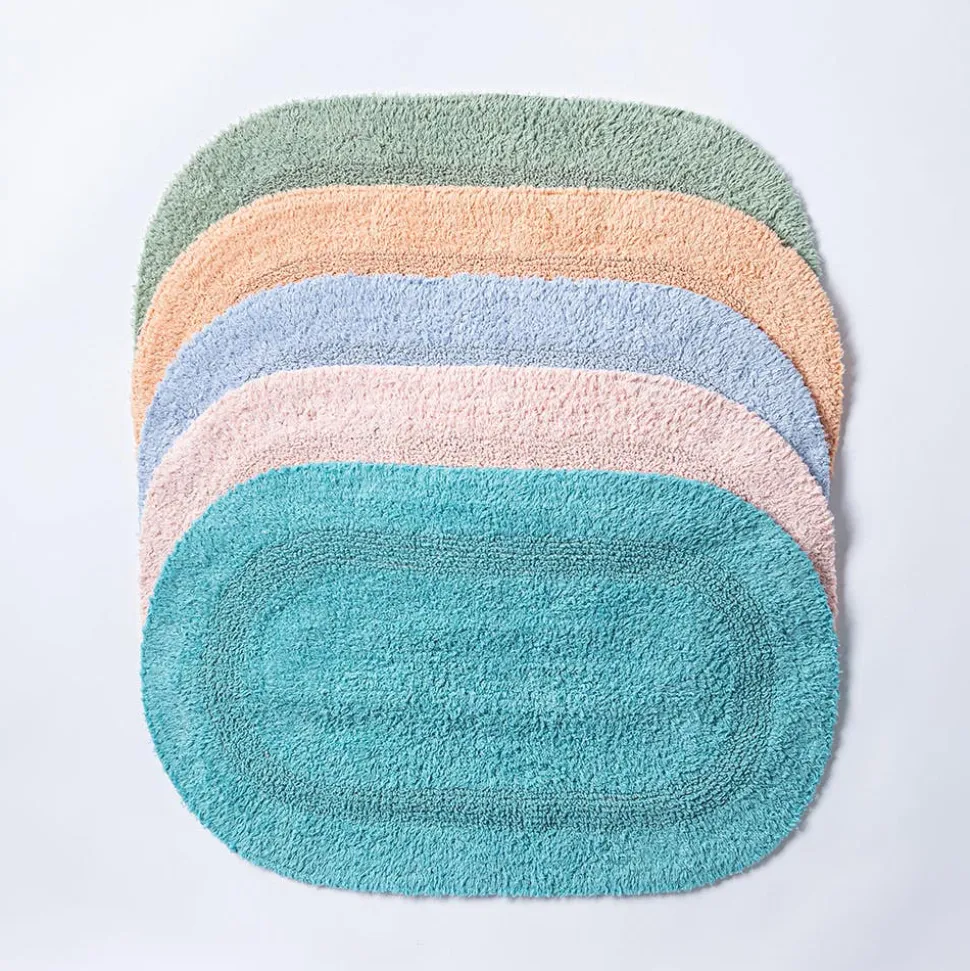 KSP Plush Oval Cotton Bathmat Reversible (Peach)